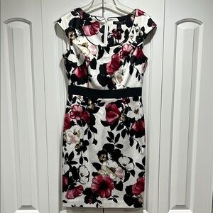 Floral Cap Sleeve Dress- Size 8